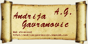 Andrija Gavranović vizit kartica